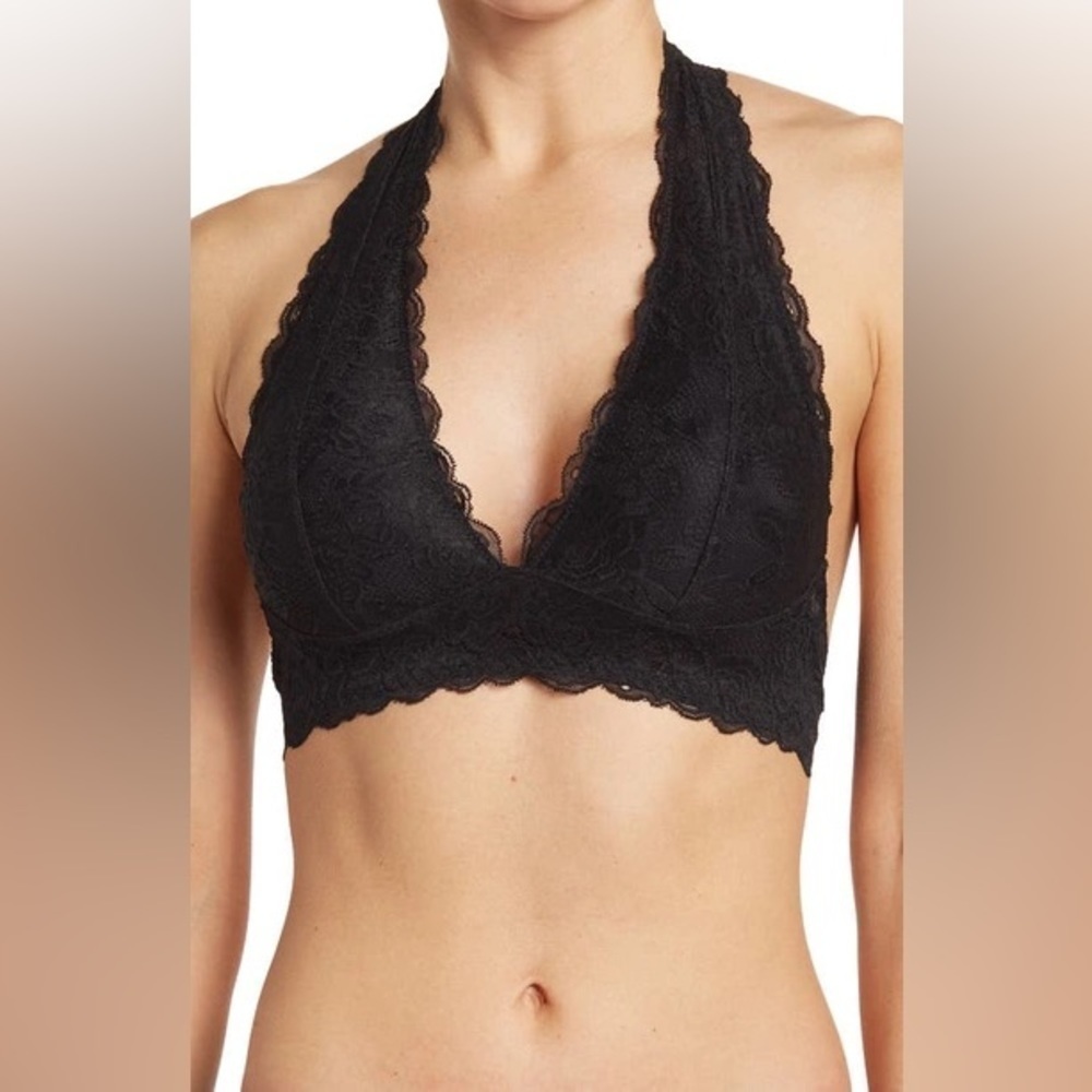 NWT BP Lace Halter Neck Bralette In Black